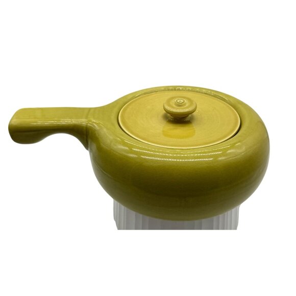 Vintage Russell Wright MCM Avocado Green Ceramic Covered Casserole Dish USA - Picture 2 of 7